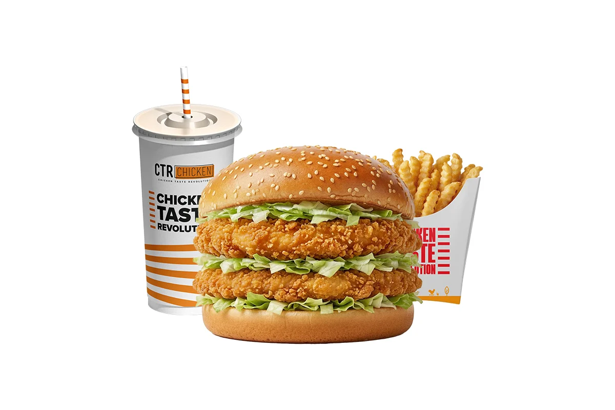 Double Fried Chicken Burger Menu