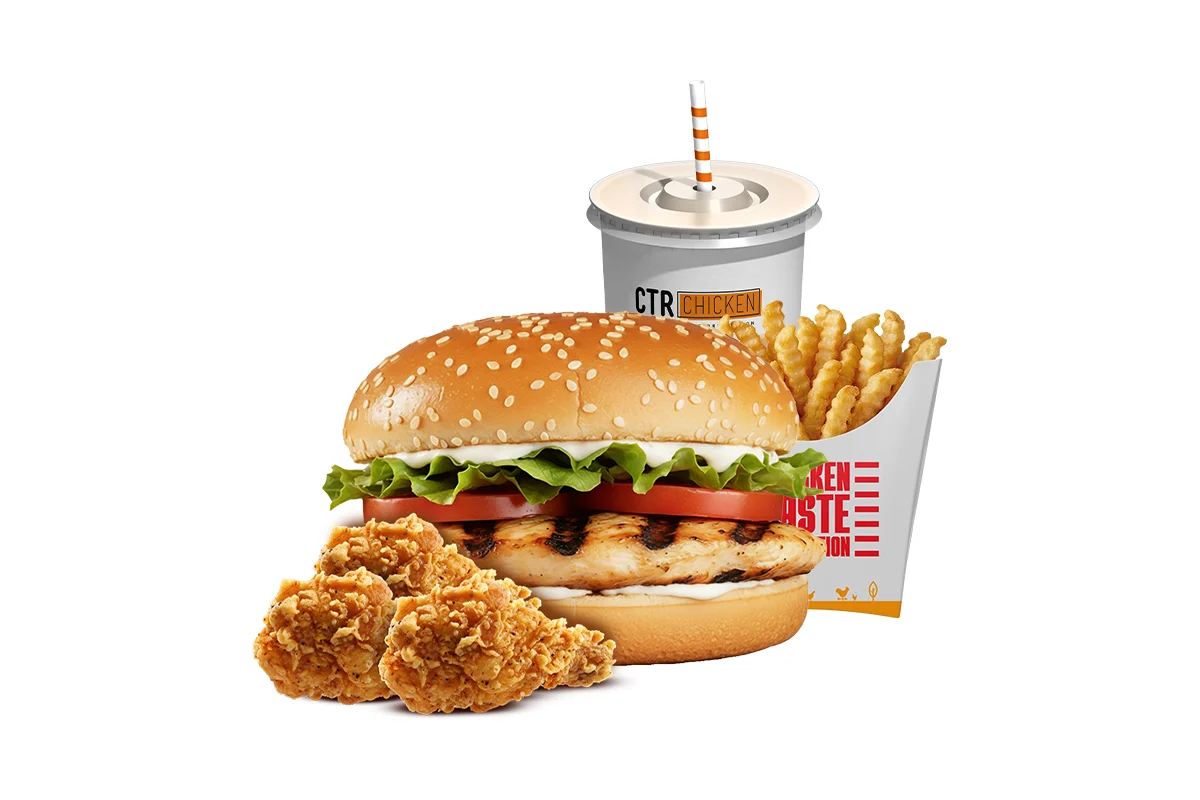Combo Grilled Chicken Burger Menu